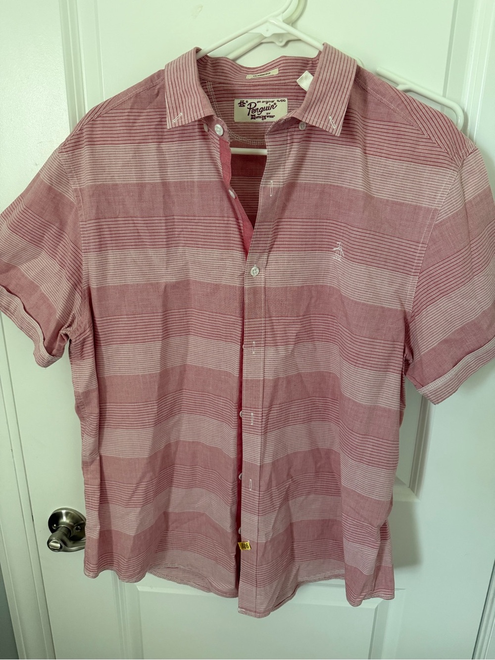 Original Penguin Pink Striped Short-Sleeve Button-Up Shirt